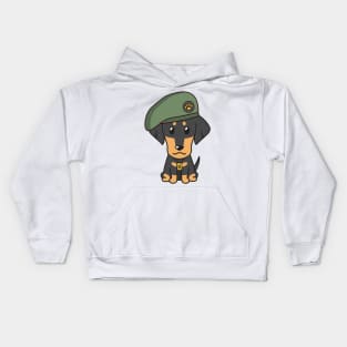 Green Beret Dachshund Kids Hoodie